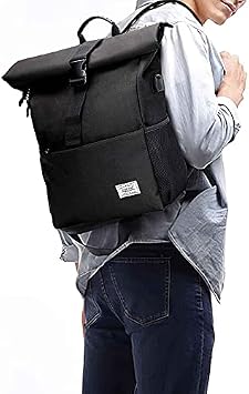MoFut Rolltop Backpack for Men and Women, Large Laptop Backpack with 15.6 Inch Laptop Compartment, Waterproof Backpack, Multi-Compartment Travel Backpack, School Backpack, Work Backpack for University