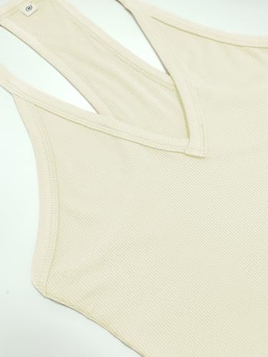 iGENJUN Workout Tops for Women Racerback Basic Tank Summer 2025 Camisole V Neck Slim Fit Ribbed Sleeveless4