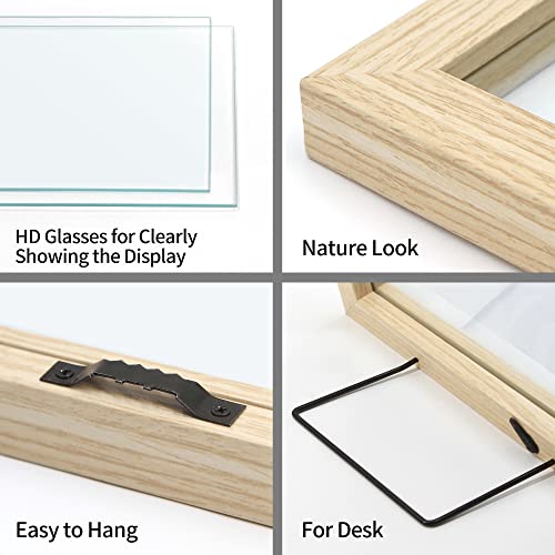 Sumgar Floating Frame 8X10 Rustic Farmhouse Picture Frames Double Glass Wood Color Photo Frame Family Wedding Gallery Landscape Diy Specimens Floating For Wall Tabletop Modern Set Of 2 #TOP4