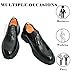 Men's Leather Lace Up Platform Oxfords Business Comfortable Chunky Heel Soft Bottom Dress Shoes Casual Work Office Formal Derby Shoes (Black,9)