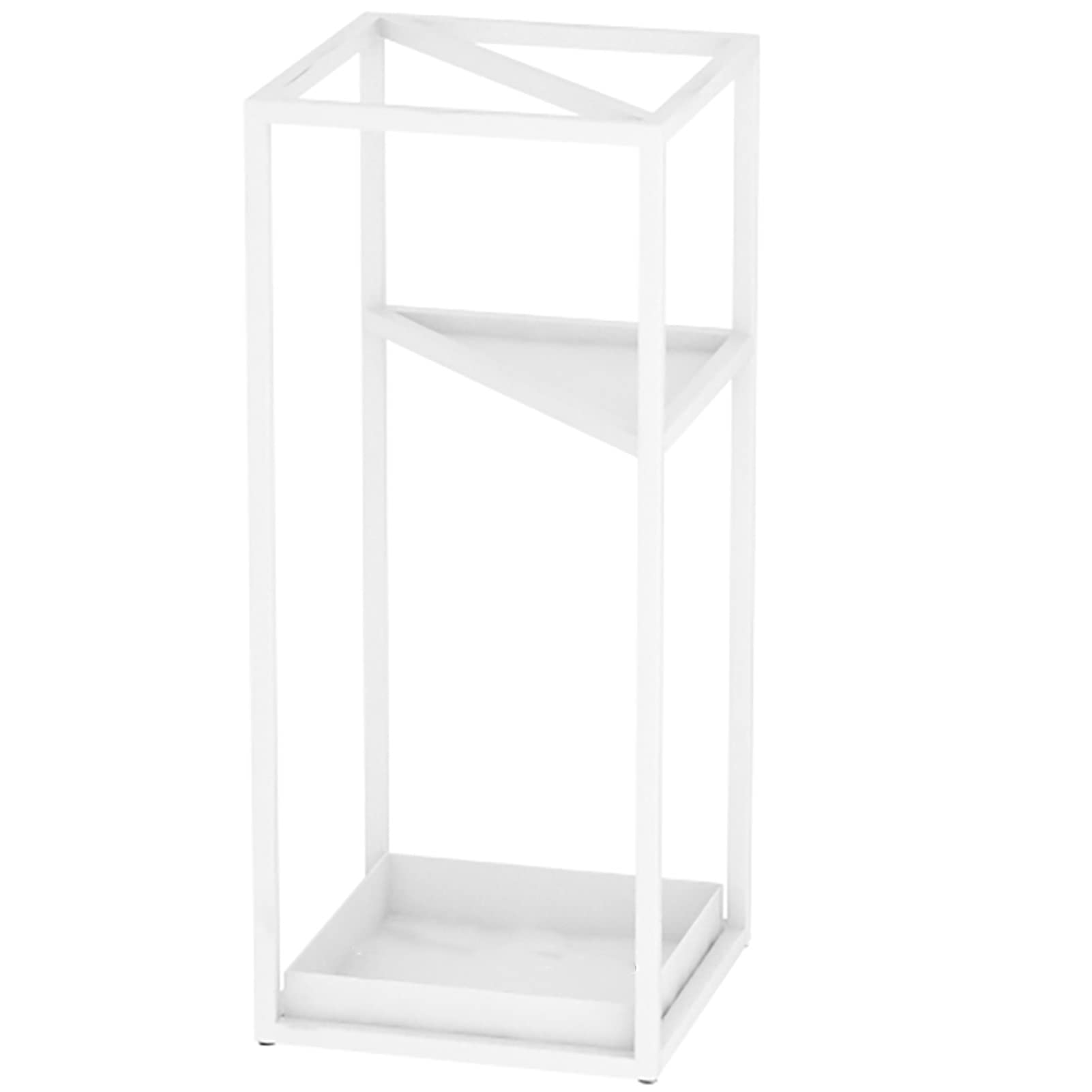 Porte-parapluies blanc en métal pour en finir avec les sols mouillés dans l'entrée