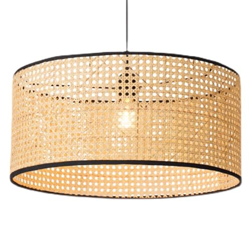 Lampe suspendue boho en rotin tissé main pour salle à manger et salon