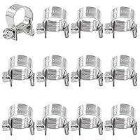 Swpeet Mini-Kraftstoffeinspritzleitungsschlauchklemmen-Sortiment, 12 mm - 14 mm, 304 Edelstahl, perfekt für Automobil, Landwirtschaft, Anlage und Bau, 12 Stück
