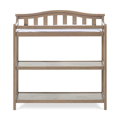 Child Craft Infant Changing Table With Arch Top Back, Water-Resistant Pad And Safety Strap, Dusty Heather #TOP1