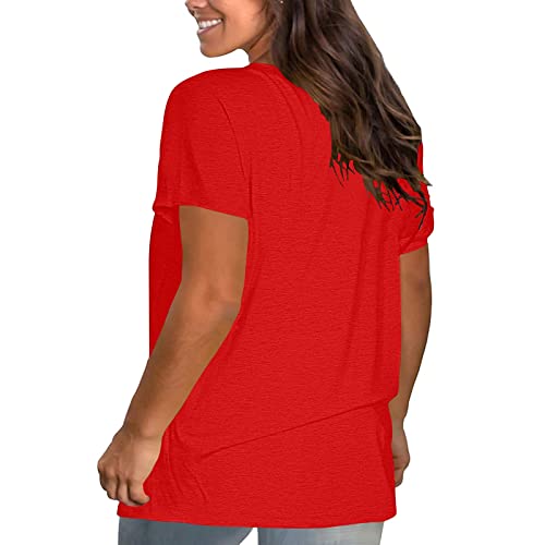 Dasayo Womens Casual Summer T-Shirts Tee Plus Size Short Sleeve Tees Shirt Solid Color Fashion Soft Loose Tunic Shirts Tops #TOP3
