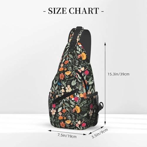 Image of Crossbody Bag FLoral Leaf Sling Bag Backpack Chest Bags Shoulder Bag for Women Men