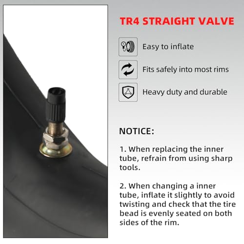 Image of AR-PRO (2-Pack) 80 /100-12 Dirt Bike Inner Tubes with TR4 Straight Valve, Replacement Standard Motorcycle Inner Tube 2.75 /3.00-12 Heavy Duty, Compatible with Honda CRF70F /XR70, Yamaha TTR 90, and More