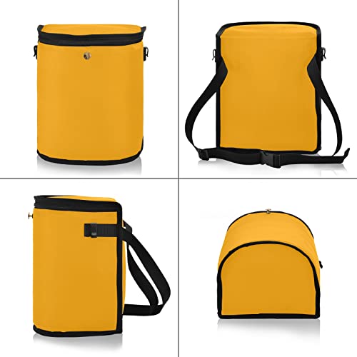 Image of Wudan Small Car Trash Can Orange Accessories for Garbage Storage Organizer with Lid Waterproof Portable Auto and Truck Interior Seat Bin