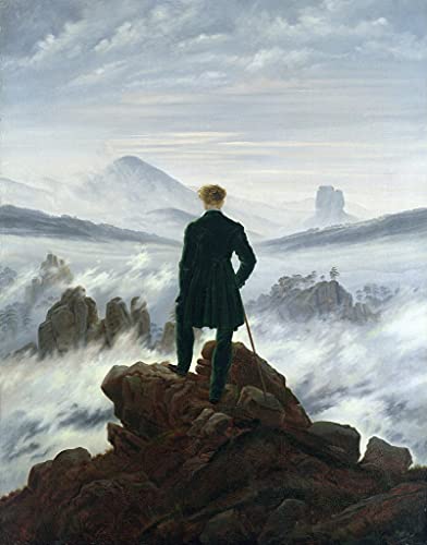 Impression d'art le vagabond au-dessus de de brouillard sur toile haute définition