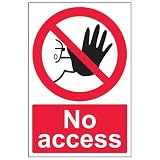 vsafety 52024 au-r'Accès sans panneau Interdiction, en plastique rigide, Portrait, 200 mm x 300 mm, noir/rouge