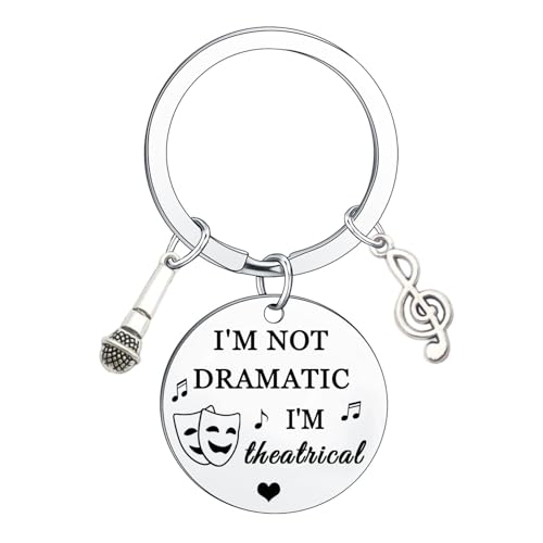 Ghloyza Theater Gifts for Women Men Musical Theater Keyring Theaters Lovers Gifts for Music Teachers Students Actor Actress Director Best Theatre Mask Presents Prom Gifts