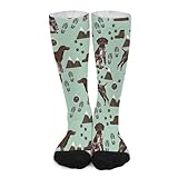 Chaussettes fantaisie mi-mollet pour lévrier et lévrier - Motif floral - Pour homme et femme, Pointeur allemand à poil court, taille unique