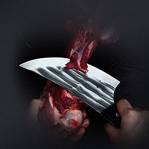 Meat Cleaver,Cleaver Knife, Butcher Knife 5CR15MOV Stainless Steel Deboning Knife Household Outdoor Fish Killer Knife Cut Meat Small Scimitar