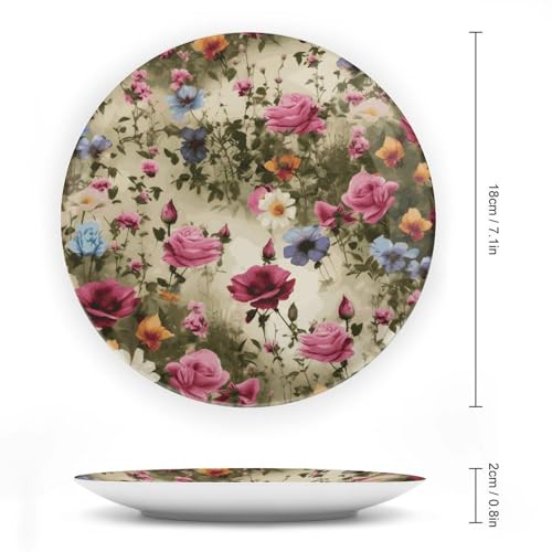 Plato decorativo de porcelana Garden Blooming Wildflowers 7 pulgadas miniatura 2