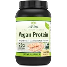 Herbal Secrets Vegan Protein | 28 Grams Protein | 23 Servings | 6.2 Grams BCAA Supplement | Made in USA 2 Lb, Vanilla