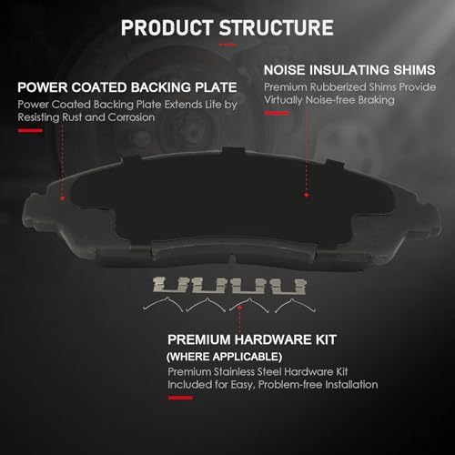 Image of cciyu D1723 Front Ceramic Disc Brake Pads Kit For Acura MDX 2014-2020,For Honda Pilot 2016-2022,For Honda Ridgeline 2017-2022