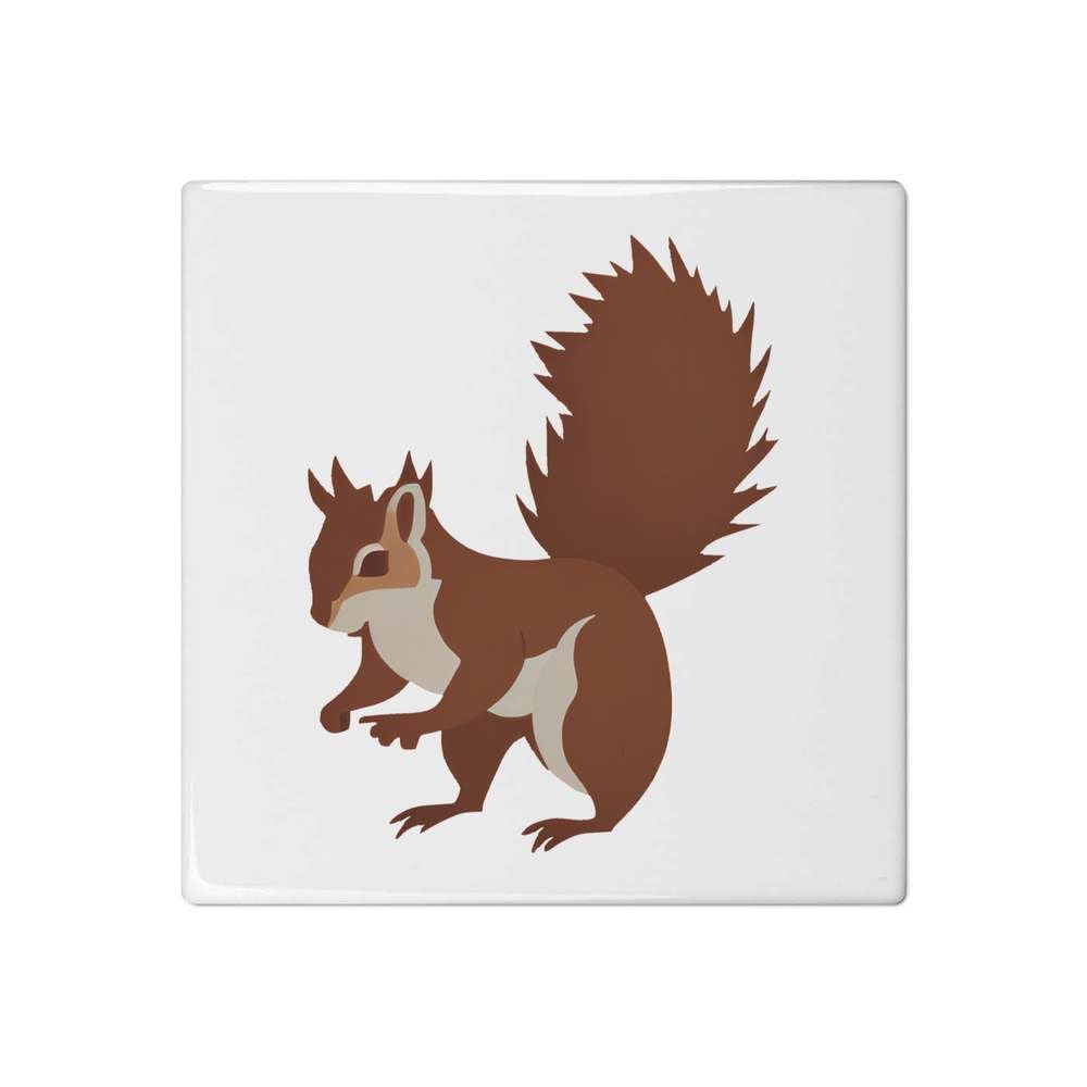 'British Red Squirrel' 108mm Square Ceramic Tile (TD00025057)
