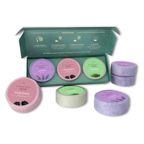 Banho Aromático Zenai - 9 Pastilhas Com Óleo Essencial (Lavanda, Pitanga Negra, Capim Limão) | Aromaterapia | Spa | Relaxamento | Bem-estar | Cuidados Pessoais | Meditação | Vitalidade | Calma | Energia | Conexão | Autocuidado (Mista)
