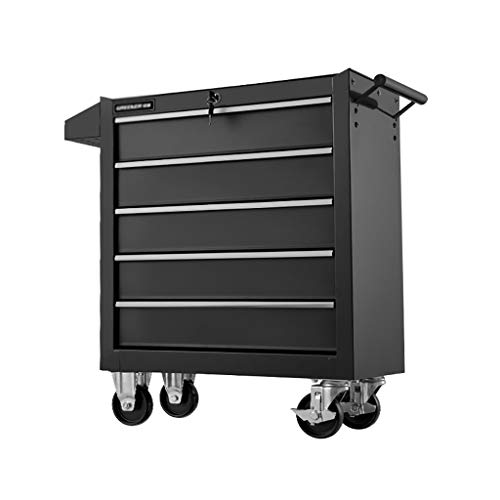 Wilk Werkstattwagen, Abnehmbare Werkzeugkiste 5 Fächer Abnehmbarer Metallorganisator mit Abschließbaren Schubladen für Garage und Lager