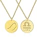 Collier Signe Astrologique Balance Or Femme - Médaille Signe Astrologique Balance Argent 925 - Pendentif Zodiaque avec Chaîne Réglable Bijoux Constellations Cadeau Anniversaire pour Femme Fille