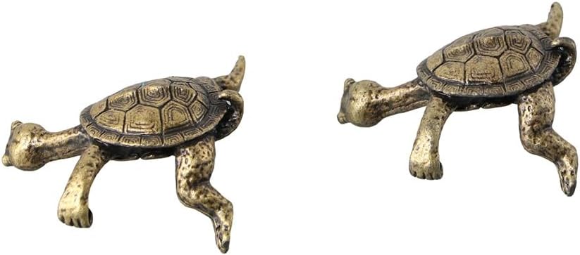 2pcs Antique Copper Kung Fu Turtle Stick Incense Holder, Small Turtle Incense for Aromatherapy, Yoga, Meditation, Mini Cute Animal Statue Home Incense Holder