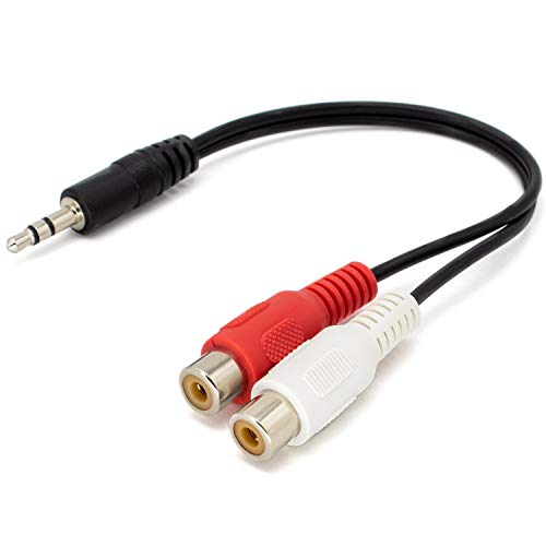 AKORD - 0,2 M 3,5 mm estéreo Conector Jack a 2 RCA Fono Enchufes Cover