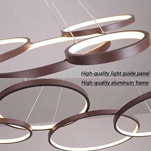Lustre plafonnier LED 88W suspendu avec télécommande de salon - 5