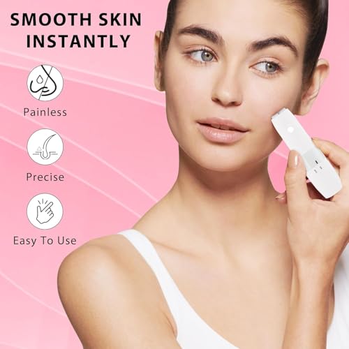 Image of Facial Hair Remover Machine For Face, Chin, Cheek, Eyebrow, Upper Lip Hair Remover for Women, USB RECHARGEABLE Epilator Machine for Women (New White)
