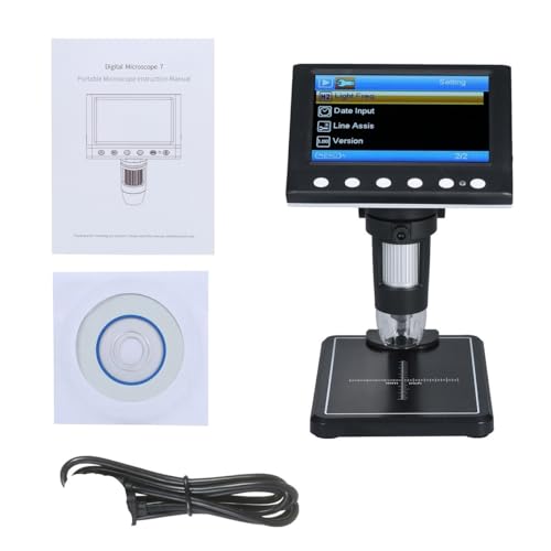 Microscope Digital Microscope Photo and Video 4.3-inch 1080P Screen 1000X Magnification Zoom 8pcs LED Lights