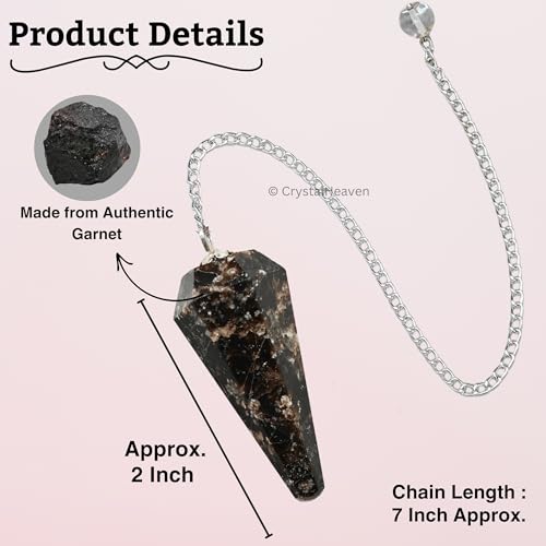 Image of Garnet Pendulum Dowsing Tool - Natural Crystal Pendulum for Spiritual Guidance - Premium Dowser Pendulum for Accurate Divination and Energy Healing - Perfect for Energy Healing and Chakra Balancing - Handcrafted with Precision and Elegance