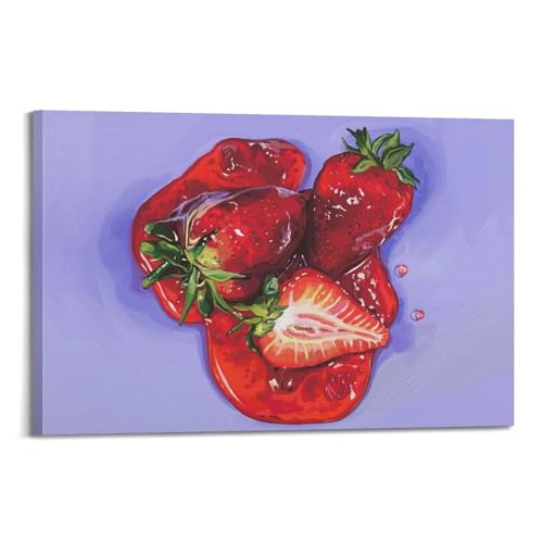 Peinture à l'huile fraises toile artistique haut de gamme 20x30