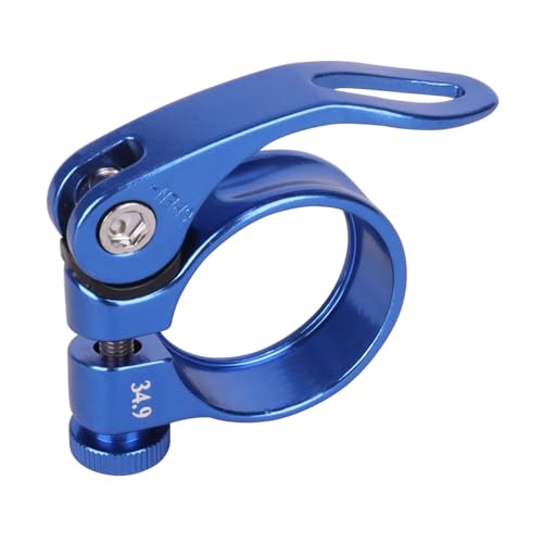 YANRUHFL Bike Bicycle Quick Release SeatPost Clamp 34.9mm 31.8mm MTB Bike Road Bike Casual Bike Seatpost Clamp (Blue, 34.9mm) - Thumbnail 2
