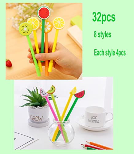 Bolígrafos de gel negro YYaaloa 32 pcs estilo sandía miniatura 5