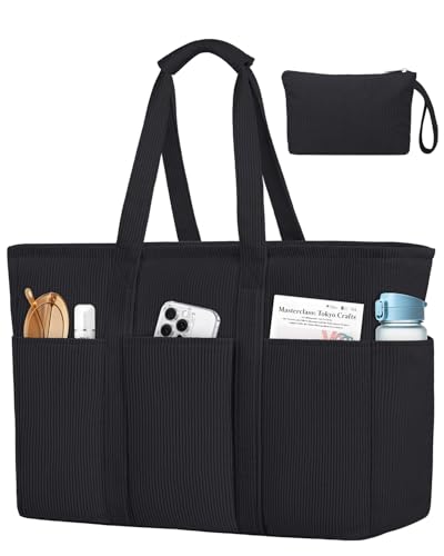 JUYANO Bolsas de Playa Grandes, Bolso Playa Mujer Grande XXL Familiar Impermeables con Cierre y Compartimento Húmedo, Beach Tote Bag Para Ir de Compras, Viajar, Piscina, Gimnasio y Uso Diario 45L
