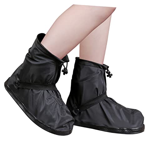 Cubrecalzados ULTECHNOVO para nieve y lluvia, protectores de botas gruesos, antideslizantes, de PVC, para adultos, talla XXL, color negro