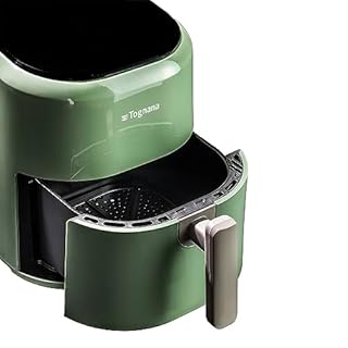 Tognana Iridea, Friggitrice ad aria 4,5 L con contenitore e griglia antiaderente e display digitale, verde salvia