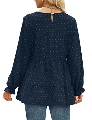 Womens Tops Casual Long Sleeve Blouses Winter Maternity Clothes Navy L #TOP3