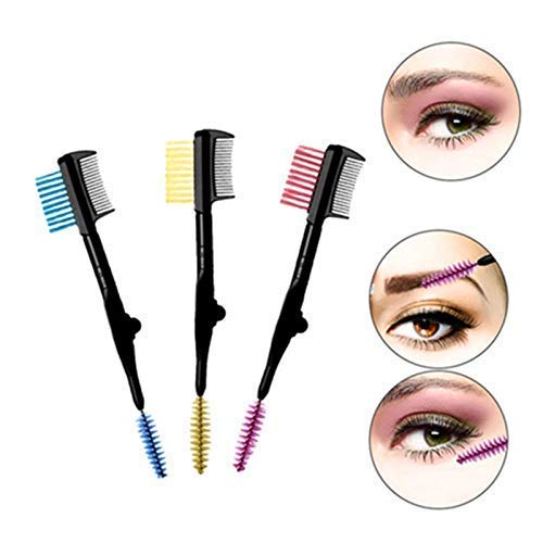 Double-end Folding Eyelash Comb Separator Mascara Lift Curl Metal Beauty Eyes Makeup Tool Eyelashes Comb (Random, Pack of 1) 4