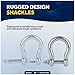 Five Oceans 5/16-Inch (8mm) Screw Pin Anchor Shackles, Heavy Duty Stainless Steel Bow Shackle, Rugged D-Ring for Towing, Boat, Sailboat - FO4508