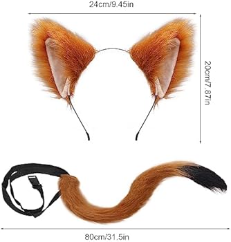 Croix Détachables Fausse Fourrure Oreilles De Renard Argenté KC