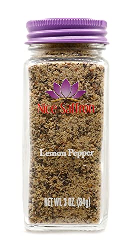 Lemon Pepper Seasoning 3.0 oz (84 g) | Premium Restaurant Quality Lemon Pepper Seasoning for Fish, Salmon, Tilapia, Chicken, Vegetables | Perfect for Lemon Pepper Marinade