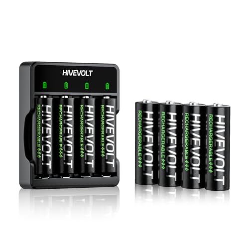 Rechargeable AA Batteries with Charger, High Capacity 2800mAh Ni-MH Double A Battery, 8 Count