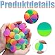 64 Stück Doppelfarbige Schleifen Gummiball Kinder,flummies Für Kinder Flummi Gross Langlebig Flummis für KinDer Flummiball Gummibälle Kleine Bälle Bouncy Balls Geschenke für Männer Und Mädchen 25 mm