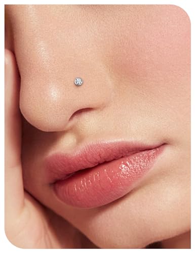 15 Pcs 18G 20G Surgical Steel Nose Rings Studs for Women Opal Nose Rings Diamond CZ Nose Studs L Shaped Nose Nostril Piercing Jewelry Hypoallergenic4