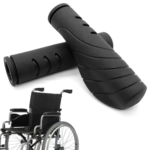 Greyoe 2 pezzi Maniglie Ergonomiche per Deambulatore e Sedia a Rotelle, Maniglia Sostitutiva da 2,2 cm, per Anziani e Feriti, Facile da Montare, (13 cm, Sinistra e Destra)