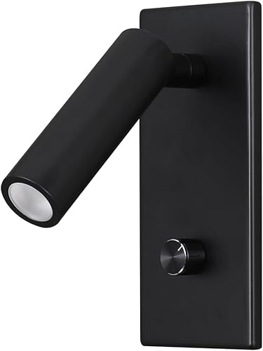 Apliques de luz de lectura montados en la pared, perilla de la lámpara, interruptor de atenuación física, interruptor de encendidoapagadoatenuación