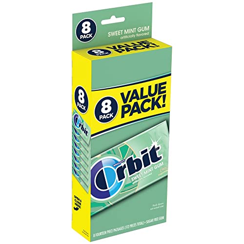 Orbit Sweet Mint Sugarfree Gum, 8 Count (Pack of 6)