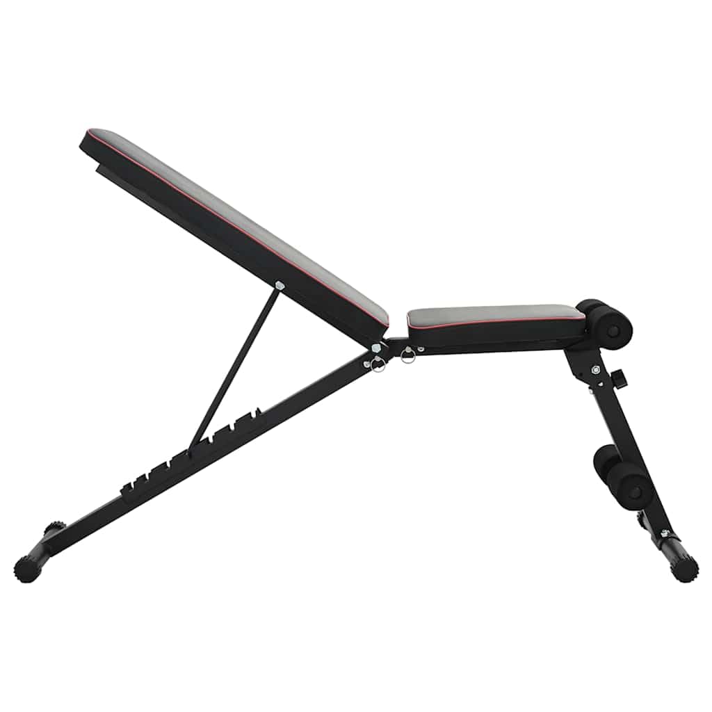 Banc de Musculation Réglable Noir 131 x 41 x 110 cm, Pliable avec Cadre en Acier Enduit de Poudre pour Développé Couché et Abdos, Idéal pour Salle de Sport à Domicile