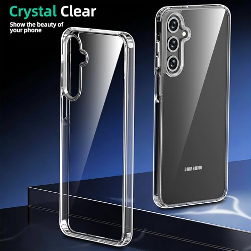 Image of ONES for Samsung Galaxy A26 5G Slim Case Clear, PC + TPU Hybrid, Military-Grade Drop Guard, Anti-Yellowing, Anti-Slip, Shockproof Silicone Hard Cover, Scratch Resistant, Transparent Case