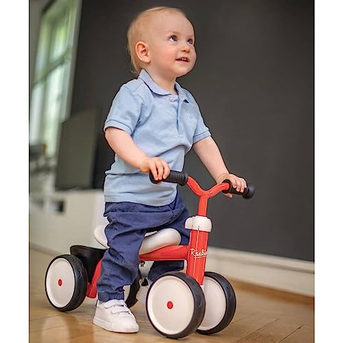 Smoby - Porteur Rookie Rouge - Métal - Selle Incurvée - Roues Silencieuses - Coffre à Jouets - Premier Age - Dès 12 Mois